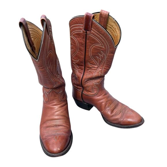 Dan Post Cowboy Boots Mens 9D Brown Leather Western Classic Round Toe 4116 USA